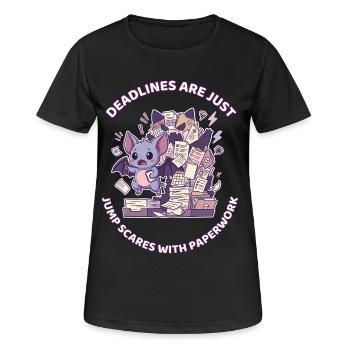 Les échéances sont des sursauts avec la paperasse - T-shirt respirant Femme - noir - Devant - AI Model Female 172 light (172cm)
