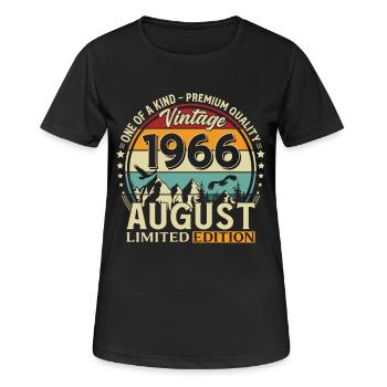 60e anniversaire cadeau Mari Original 1966 août - T-shirt respirant Femme - noir - Devant - AI Model Female 172 light (172cm)