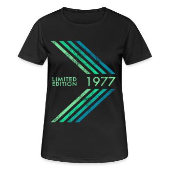 Édition limitée 1977 Anniversaire masculin - T-shirt respirant Femme - noir - Devant - AI Model Female 172 light (172cm)