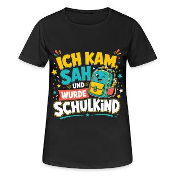 Schulkind - Frauen T-Shirt atmungsaktiv - Schwarz - Vorne - AI Model Female 172 light (172cm)