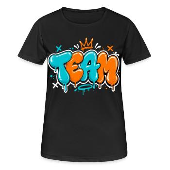 Team - Frauen T-Shirt atmungsaktiv - Schwarz - Vorne - AI Model Female 172 light (172cm)