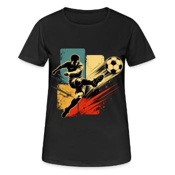 Football rétro vintage - T-shirt respirant Femme - noir - Devant - AI Model Female 172 light (172cm)