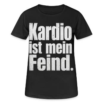 Kardio ist mein Feind Fitness Spruch Gym - Frauen T-Shirt atmungsaktiv - Schwarz - Vorne - AI Model Female 172 light (172cm)