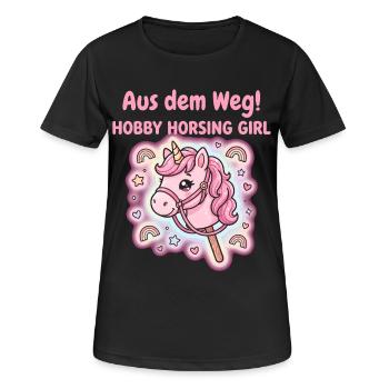 Hobby Horsing Girl Einhorn - Frauen T-Shirt atmungsaktiv - Schwarz - Vorne - AI Model Female 172 light (172cm)