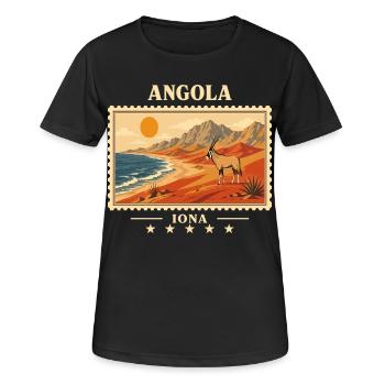 Angola Iona Vintage Travel Brand - Women's Breathable T-Shirt - black - Front - AI Model Female 172 light (172cm)