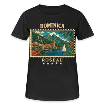 Dominica Roseau Vintage Travel Brand - Women's Breathable T-Shirt - black - Front - AI Model Female 172 light (172cm)