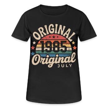 Original July 1985 Retro Vintage Birthday - Women's Breathable T-Shirt - black - Front - AI Model Female 172 light (172cm)