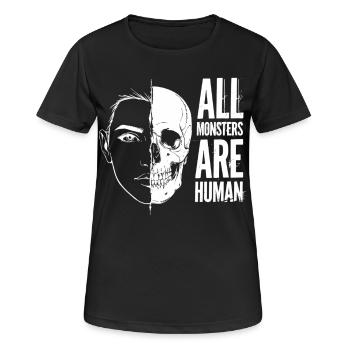 Tous les monstres sont humains - T-shirt respirant Femme - noir - Devant - AI Model Female 172 light (172cm)