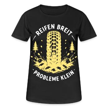 Reifen Breite, Probleme Klein - Frauen T-Shirt atmungsaktiv - Schwarz - Vorne - AI Model Female 172 light (172cm)