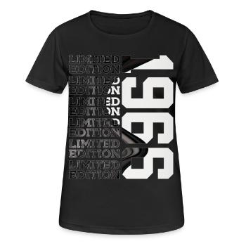 60 ANS ÉDITION LIMITÉE 1966 60E ANNIVERSAIRE - T-shirt respirant Femme - noir - Devant - AI Model Female 172 light (172cm)