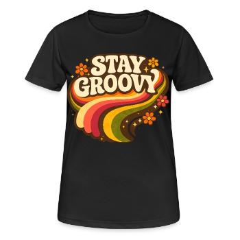 Reste Groovy Rainbow - T-shirt respirant Femme - noir - Devant - AI Model Female 172 light (172cm)