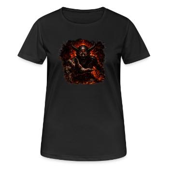 Démon infernal – Horreur du feu infernal | Dark Fantasy - T-shirt respirant Femme - noir - Devant - AI Model Female 172 light (172cm)