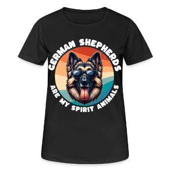 Lustige Deutscher Schäferhund Sprüche - Frauen T-Shirt atmungsaktiv - Schwarz - Vorne - AI Model Female 172 light (172cm)