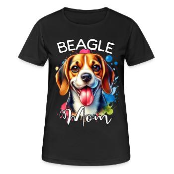 Maman Beagle - T-shirt respirant Femme - noir - Devant - AI Model Female 172 light (172cm)