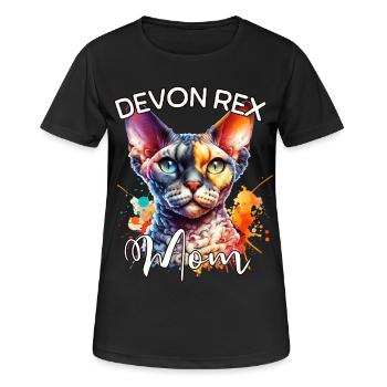 Maman Devon Rex - T-shirt respirant Femme - noir - Devant - AI Model Female 172 light (172cm)