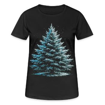 Snow Fir In Winter Winter Tree Winter - Women's Breathable T-Shirt - black - Front - AI Model Female 172 light (172cm)