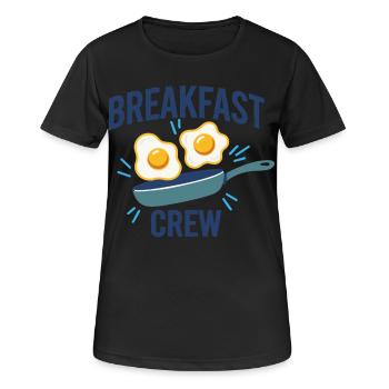 Breakfast Crew Funny Brunch Coffee Pancake Food - Women's Breathable T-Shirt - black - Front - AI Model Female 172 light (172cm)