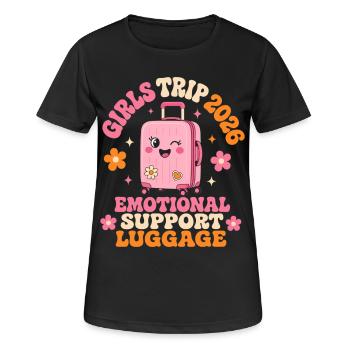 Girls Trip 2026 Emotional Support Luggage Saying - Women's Breathable T-Shirt - black - Front - AI Model Female 172 light (172cm)