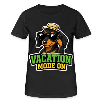 Vacation Fashion On Dachshund Dog Saying Vacation T-Shirt - Women's Breathable T-Shirt - black - Front - AI Model Female 172 light (172cm)
