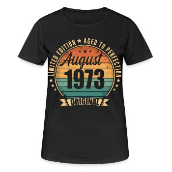 Août 1973 Anniversaire Édition Limitée Vintage - T-shirt respirant Femme - noir - Devant - AI Model Female 172 light (172cm)