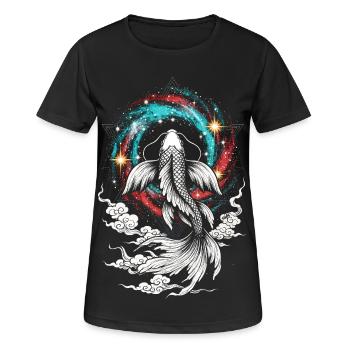 Koi ⭐ céleste - T-shirt respirant Femme - noir - Devant - AI Model Female 172 light (172cm)