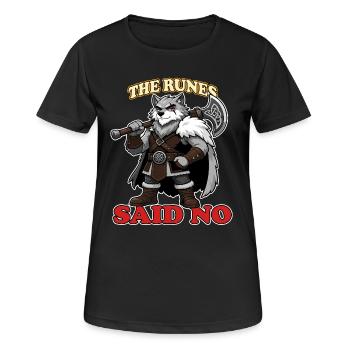 Les runes disaient pas de mascotte viking loup nordique drôle - T-shirt respirant Femme - noir - Devant - AI Model Female 172 light (172cm)