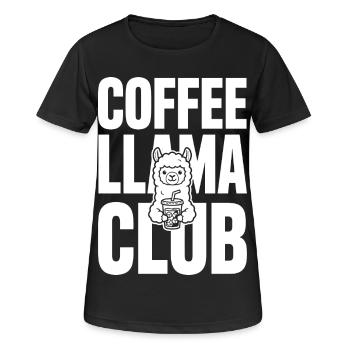Coffee Llama Club – Café glacé - T-shirt respirant Femme - noir - Devant - AI Model Female 172 light (172cm)