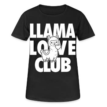 Llama Love Club – Lama au cœur - T-shirt respirant Femme - noir - Devant - AI Model Female 172 light (172cm)