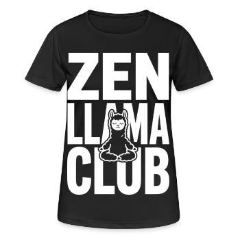 Zen Llama Club – Meditating Lama - Women's Breathable T-Shirt - black - Front - AI Model Female 172 light (172cm)