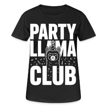Party Llama Club – Feierlaune - Frauen T-Shirt atmungsaktiv - Schwarz - Vorne - AI Model Female 172 light (172cm)