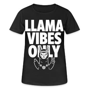 Vibrations de lama uniquement – Lama hippie - T-shirt respirant Femme - noir - Devant - AI Model Female 172 light (172cm)