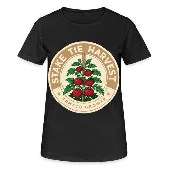 Motif de la récolte des plants de tomates dans le style vintage - T-shirt respirant Femme - noir - Devant - AI Model Female 172 light (172cm)