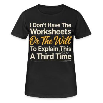 Pas de fiches d’exercices, pas de chemise testamentaire - T-shirt respirant Femme - noir - Devant - AI Model Female 172 light (172cm)