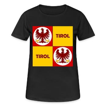 Tirol Quadrat Emblem Muster - Frauen T-Shirt atmungsaktiv - Schwarz - Vorne - AI Model Female 172 light (172cm)