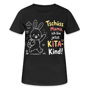 Kita Kind Bunny Abschied Motiv - Frauen T-Shirt atmungsaktiv - Schwarz - Vorne - AI Model Female 172 light (172cm)
