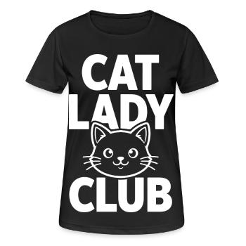 Cat Lady Club with cute cat - Women's Breathable T-Shirt - black - Front - AI Model Female 172 light (172cm)