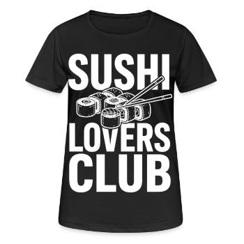 Club des amateurs de sushi avec des baguettes - T-shirt respirant Femme - noir - Devant - AI Model Female 172 light (172cm)
