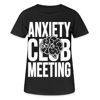 Réunion du Club de l’Anxiété avec le Cerveau - T-shirt respirant Femme - noir - Devant - AI Model Female 172 light (172cm)