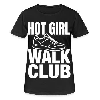 Hot Girl Walk Club avec des baskets - T-shirt respirant Femme - noir - Devant - AI Model Female 172 light (172cm)