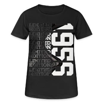70 ANS ÉDITION LIMITÉE 1956 70E ANNIVERSAIRE - T-shirt respirant Femme - noir - Devant - AI Model Female 172 light (172cm)