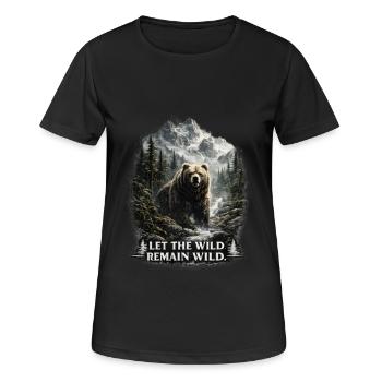 Grizzli – Nature sauvage et conservation de la nature - T-shirt respirant Femme - noir - Devant - AI Model Female 172 light (172cm)