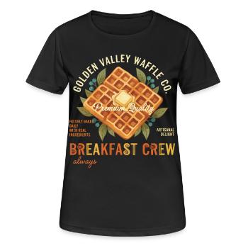 Breakfast Crew : Brunch drôle Café Pancake Bacon - T-shirt respirant Femme - noir - Devant - AI Model Female 172 light (172cm)