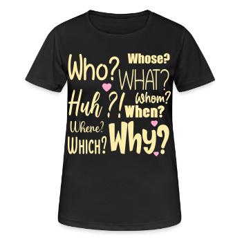 J’ai des questions - T-shirt respirant Femme - noir - Devant - AI Model Female 172 light (172cm)