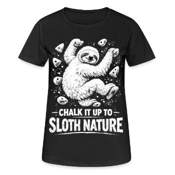 Bloc paresseux – Conception du Chalk It Up - T-shirt respirant Femme - noir - Devant - AI Model Female 172 light (172cm)