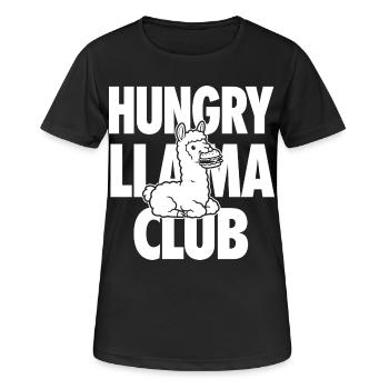 Club Hungry Lama avec burger - T-shirt respirant Femme - noir - Devant - AI Model Female 172 light (172cm)