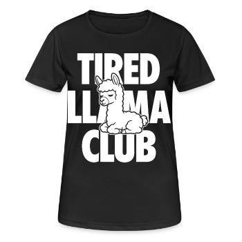 Tired Llama Club müdes Lama - Women's Breathable T-Shirt - black - Front - AI Model Female 172 light (172cm)