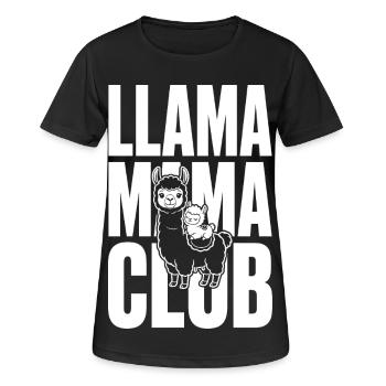 Club Lama Mama avec bébé lama - T-shirt respirant Femme - noir - Devant - AI Model Female 172 light (172cm)