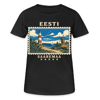 Estland Saaremaa Vintage Reisemarke - Frauen T-Shirt atmungsaktiv - Schwarz - Vorne - AI Model Female 172 light (172cm)