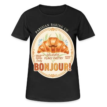 Petit-déjeuner Brunch drôle Café Beurre de cacahuète Érable - T-shirt respirant Femme - noir - Devant - AI Model Female 172 light (172cm)