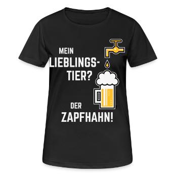 Mein Lieblingstier? Der Zapfhahn! (Bier / 3C) - Frauen T-Shirt atmungsaktiv - Schwarz - Vorne - AI Model Female 172 light (172cm)